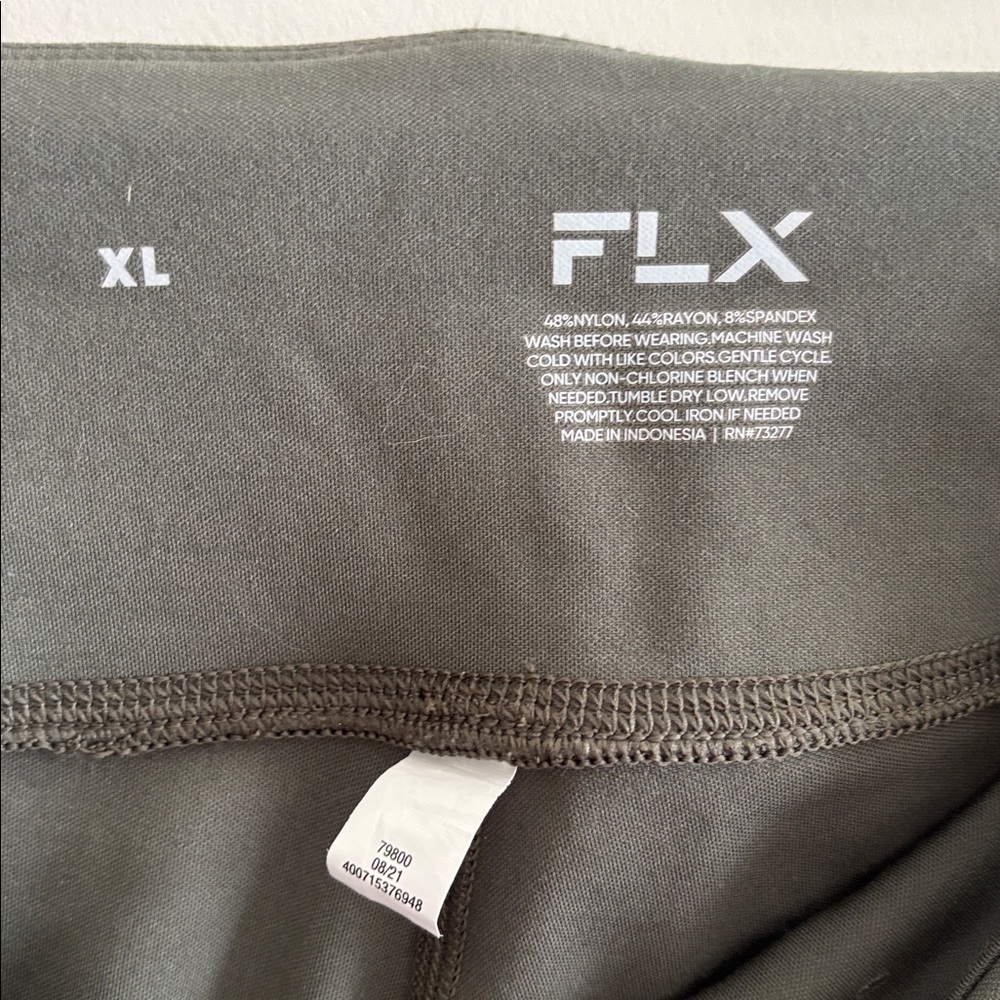 FLX High-Waist Olive Green Active Pants - Picture 2 of 7
